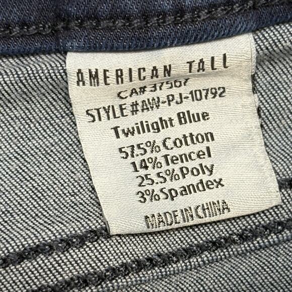 American Tall Blue Denim Jegging Jeans Mid Rise Dark Wash Size MT M TALL - Picture 7 of 12